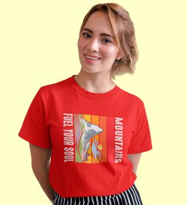 HopOfferAlways A Good Idea Red Round Neck Cotton Half Sleeved Women's T-Shirt with Printed Graphics