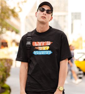 JD.TRENDS Roast Ready Black Round Neck Cotton Half Sleeved Men's T-Shirt with Printed Graphics