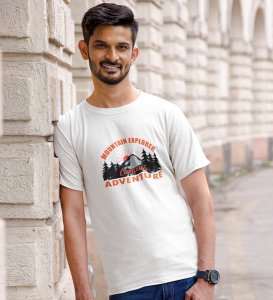 Mountain explorer Printed White t-shirts - Clothes for travelers and riders -for mens - suitable for all kinds of Adventurous journey- best gifting item for friends and family.