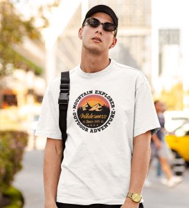 JD.TRENDS Wilderness  Black Round Neck Cotton Half Sleeved Men's T-Shirt with Printed Graphics