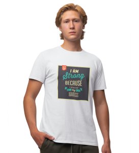 My Weakness  White Round Neck Cotton Half Sleeved Men's T-Shirt with Printed Graphics