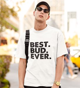 Finest Bud Ever White Round Neck Cotton Half Sleeved Men's T-Shirt with Printed Graphics