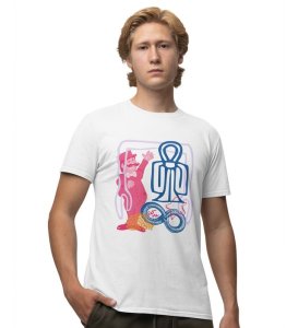 The Magician Round Neck Half Sleeves White Printed Graphic T Shirt