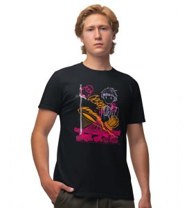 The Last Knight Round Neck Black Half Sleeves Printed Graphic T Shirt