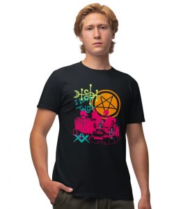 Hot Tacos Printed Round Black Neck TShirt for Men