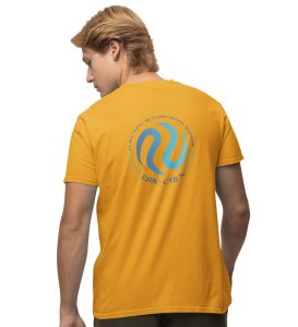 Cash With Wings Yellow Round Neck Cotton Half Sleeved Men's T-Shirt with Printed Graphics