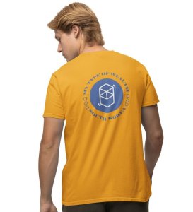 My Type Of Weath Wings Yellow Round Neck Cotton Half Sleeved Men's T-Shirt with Printed Graphics