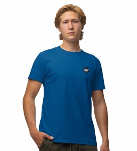 Proof Of StakeWings Blue Round Neck Cotton Half Sleeved Mens TShirt with Printed Graphics