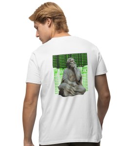 Why The Regret Wings White Round Neck Cotton Half Sleeved Mens TShirt with Printed Graphics