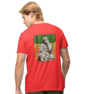 Why? The Regret Wings Red Round Neck Cotton Half Sleeved Men's T-Shirt with Printed Graphics