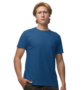 To The Moon Wings Blue Round Neck Cotton Half Sleeved Mens TShirt with Printed Graphics