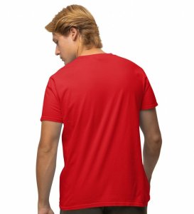 Hold! Wings Red Round Neck Cotton Half Sleeved Men's T-Shirt with Printed Graphics