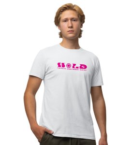 Hold Me Wings White Round Neck Cotton Half Sleeved Mens TShirt with Printed Graphics