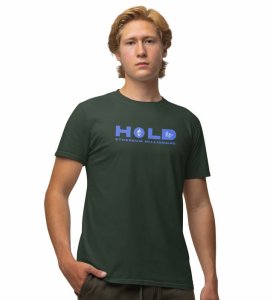 Hold Me! Wings Green Round Neck Cotton Half Sleeved Men's T-Shirt with Printed Graphics