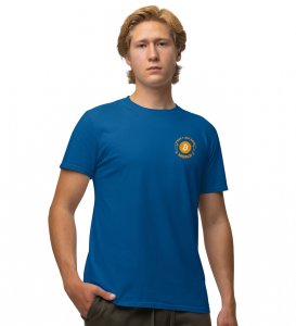 I Am Rich  Wings Blue Round Neck Cotton Half Sleeved Men's T Shirt with Printed Graphics