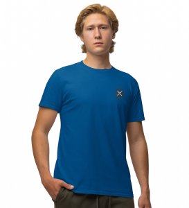 I Will Grow Wings Blue Round Neck Cotton Half Sleeved Men's T Shirt with Printed Graphics