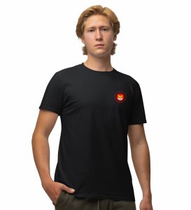 Just Buy Wings Black Round Neck Cotton Half Sleeved Men's T Shirt with Printed Graphics