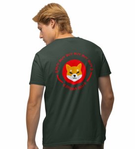 Just Buy Wings Green Round Neck Cotton Half Sleeved Men's T Shirt with Printed Graphics