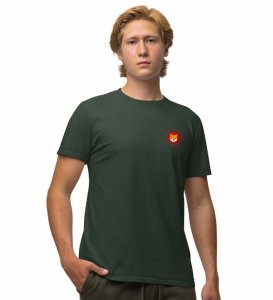 Just Buy Wings Green Round Neck Cotton Half Sleeved Men's T Shirt with Printed Graphics