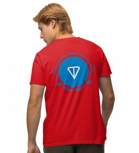 Telegram Open Network Wings Red Round Neck Cotton Half Sleeved Men's T Shirt with Printed Graphics