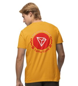 Tron Holder Wings Yellow Round Neck Cotton Half Sleeved Men's T Shirt with Printed Graphics