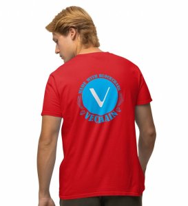 Vigor Vechain Wings Red Round Neck Cotton Half Sleeved Men's T Shirt with Printed Graphics