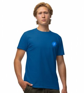 The God Of Crypto Wings Blue Round Neck Cotton Half Sleeved Men's T Shirt with Printed Graphics