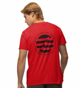 Own Me Wings Red Round Neck Cotton Half Sleeved Men's T Shirt with Printed Graphics