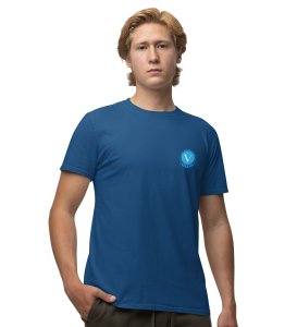 Vigor Vechain Wings Blue Round Neck Cotton Half Sleeved Men's T Shirt with Printed Graphics