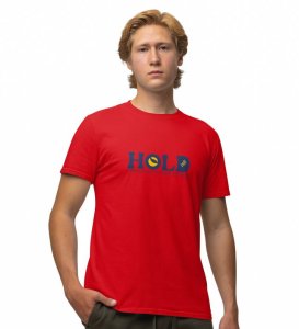 Make Yourself Rich Wings Red Round Neck Cotton Half Sleeved Men's T Shirt with Printed Graphics