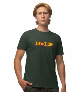 Your Own Bank Wings Green Round Neck Cotton Half Sleeved Men's T Shirt with Printed Graphics
