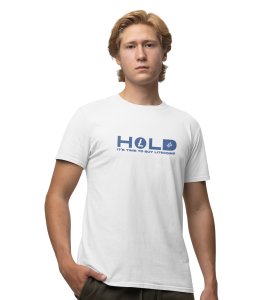 Patience Is Profit Wings White Round Neck Cotton Half Sleeved Men's T Shirt with Printed Graphics