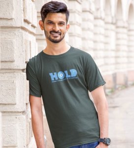 Money Mechanism Wings Green Round Neck Cotton Half Sleeved Men's T Shirt with Printed Graphics