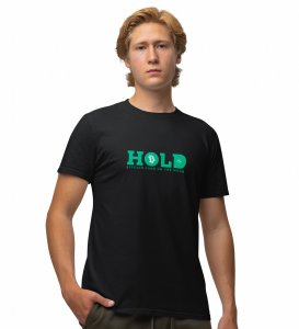 Cash On The Moon Wings Black Round Neck Cotton Half Sleeved Men's T Shirt with Printed Graphics