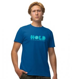 Next Millionaire Wings Blue Round Neck Cotton Half Sleeved Men's T Shirt with Printed Graphics