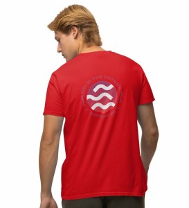 The Future Wings Red Round Neck Cotton Half Sleeved Men's T Shirt with Printed Graphics