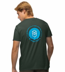 Crypto For Kings Wings Green Round Neck Cotton Half Sleeved Men's T Shirt with Printed Graphics