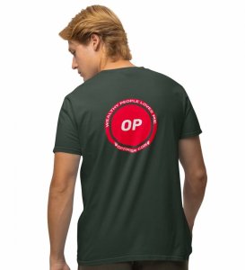 Wealthy People Choice Wings Green Round Neck Cotton Half Sleeved Men's T Shirt with Printed Graphics