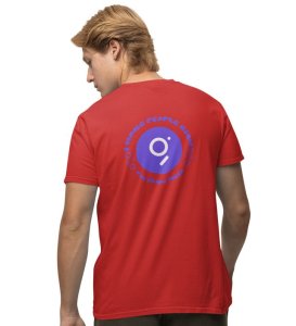 The Graph Token Wings Red Round Neck Cotton Half Sleeved Men's T Shirt with Printed Graphics