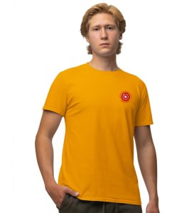 Regret Later Wings Yellow Round Neck Cotton Half Sleeved Men's T Shirt with Printed Graphics