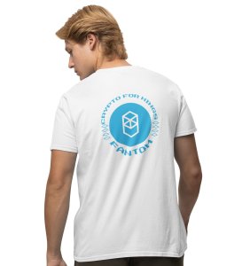 Crypto For Kings Wings White Round Neck Cotton Half Sleeved Men's T Shirt with Printed Graphics