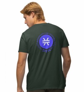 Manifest For Wealth Wings Green Round Neck Cotton Half Sleeved Men's T Shirt with Printed Graphics