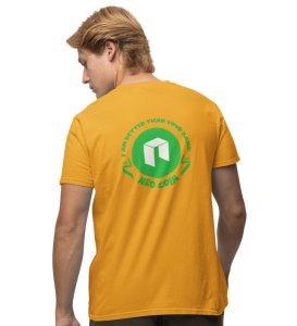 Better Than Bank Wings Yellow Round Neck Cotton Half Sleeved Men's T Shirt with Printed Graphics