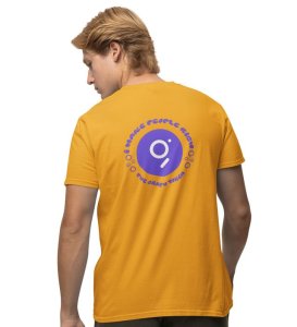 The Graph Token Wings Yellow Round Neck Cotton Half Sleeved Men's T Shirt with Printed Graphics