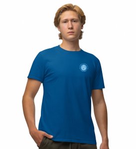 Strongest Ever Wings Blue Round Neck Cotton Half Sleeved Men's T Shirt with Printed Graphics