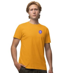 Manifest For Wealth Wings Yellow Round Neck Cotton Half Sleeved Men's T Shirt with Printed Graphics