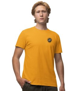 Crypto Lord Wings Yellow Round Neck Cotton Half Sleeved Men's T Shirt with Printed Graphics
