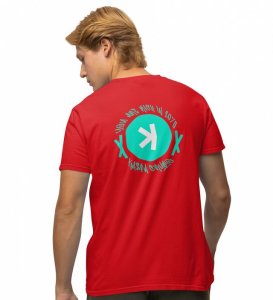 Rich In 2078 Wings Red Round Neck Cotton Half Sleeved Men's T Shirt with Printed Graphics