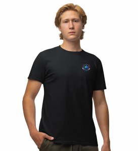 The Only Wallet Wings Black Round Neck Cotton Half Sleeved Men's T Shirt with Printed Graphics