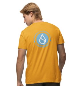 Strongest Ever Wings Yellow Round Neck Cotton Half Sleeved Men's T Shirt with Printed Graphics